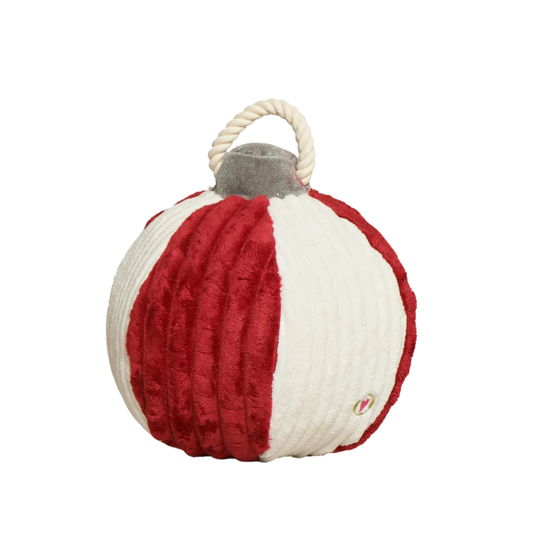 HuggleHounds-Red & White Ornamutt Holiday Toy for Dogs