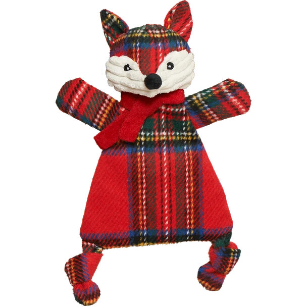 HuggleHounds-HuggleFlatties Holiday Fox Toy for Dogs
