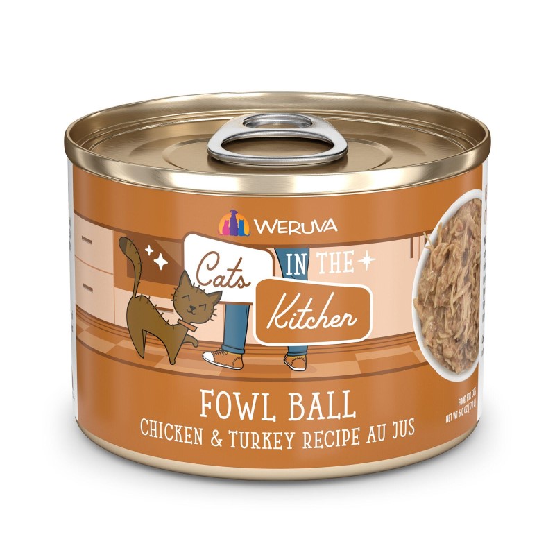 Weruva-Fowl Ball Chicken and Turkey Recipe Canned Cat Food