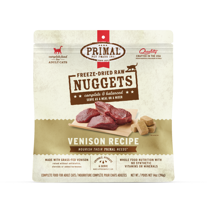 Primal-Freeze Dried Nuggets Venison Formula Complete Diet for Cats