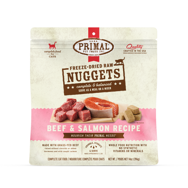 Primal-Freeze Dried Nuggets Grain Free Beef & Salmon Formula Cat Food