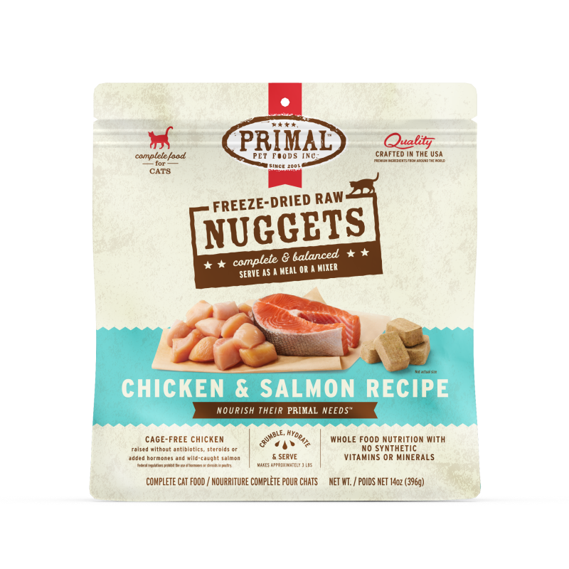 Primal-Freeze Dried Raw Nuggets Grain Free Chicken and Salmon Formula Cat Food