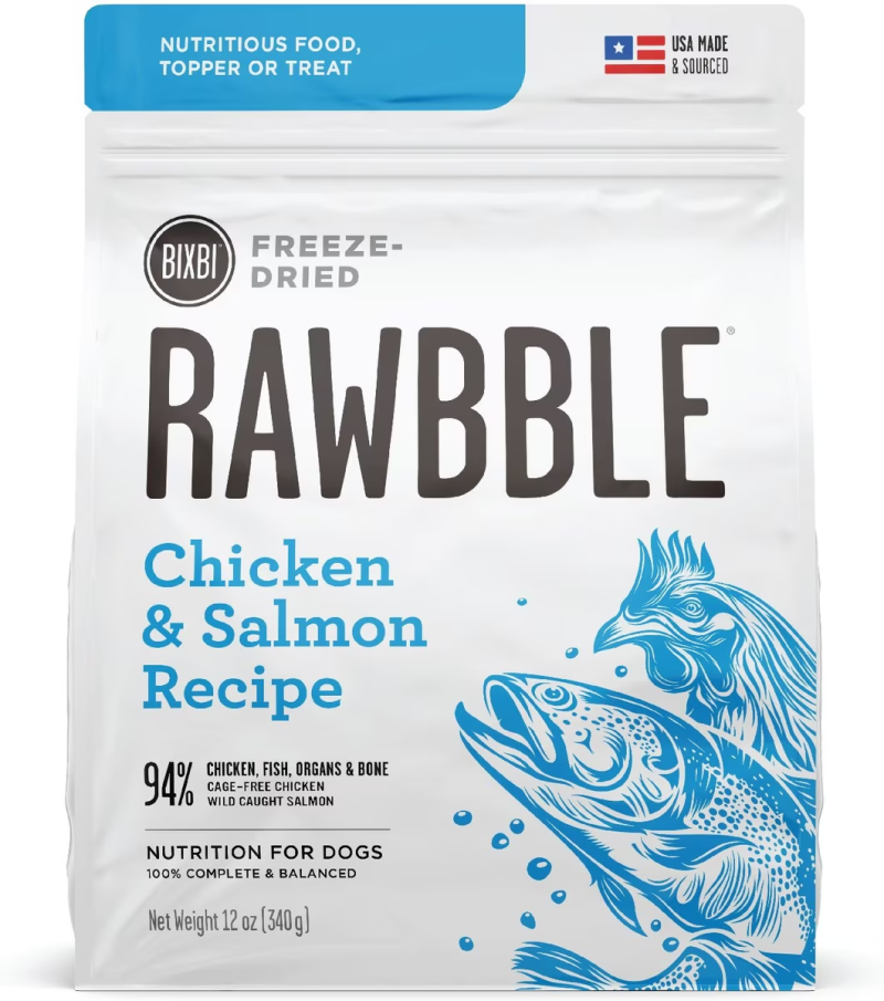 Bixbi-Rawbble Freeze-Dried Salmon & Chicken Recipe Dog Food