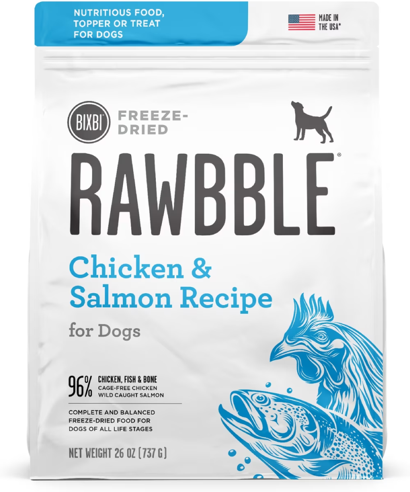 Bixbi-Rawbble Freeze-Dried Salmon & Chicken Recipe Dog Food