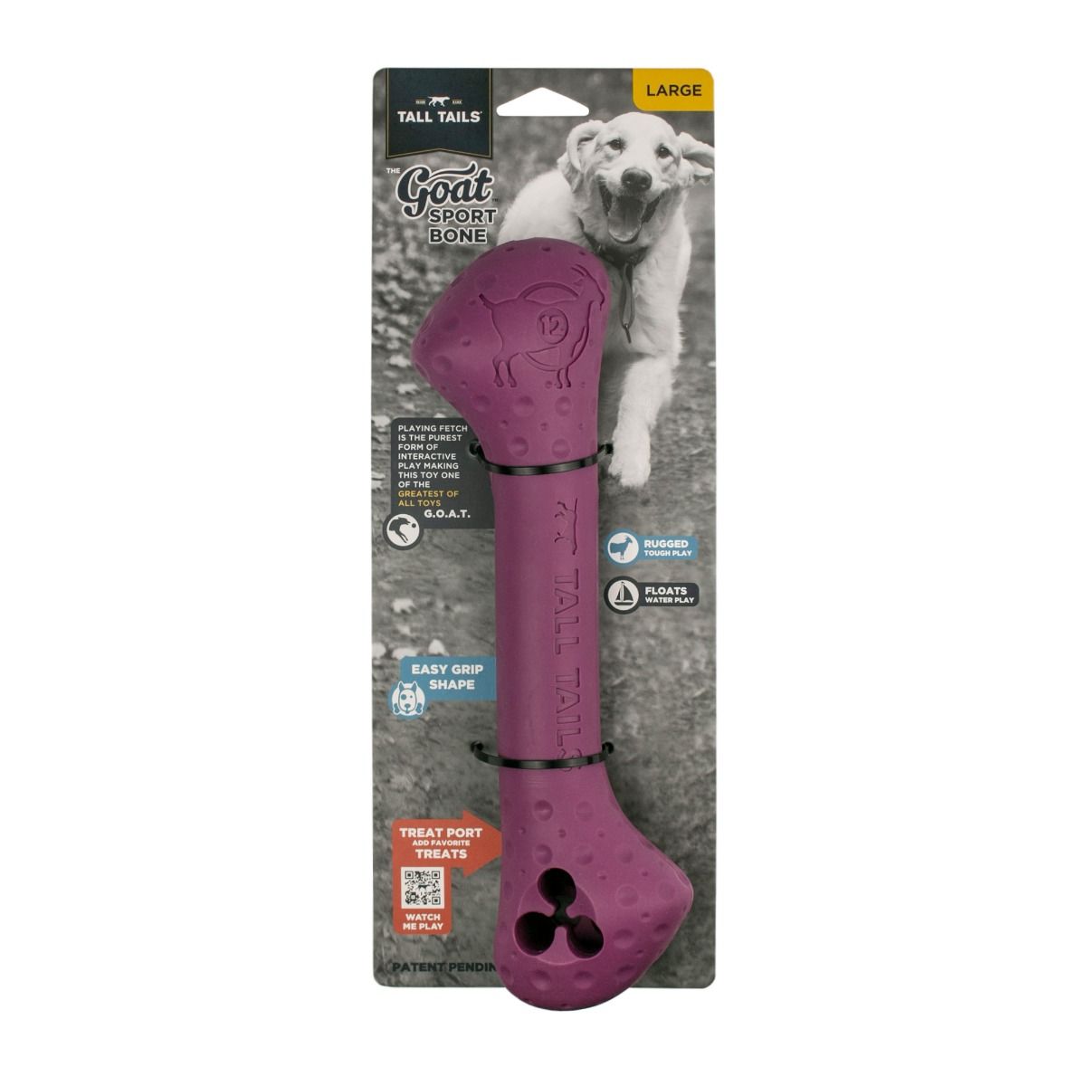 Tall Tails-Natural Rubber Goat Sport Bone Dog Toy