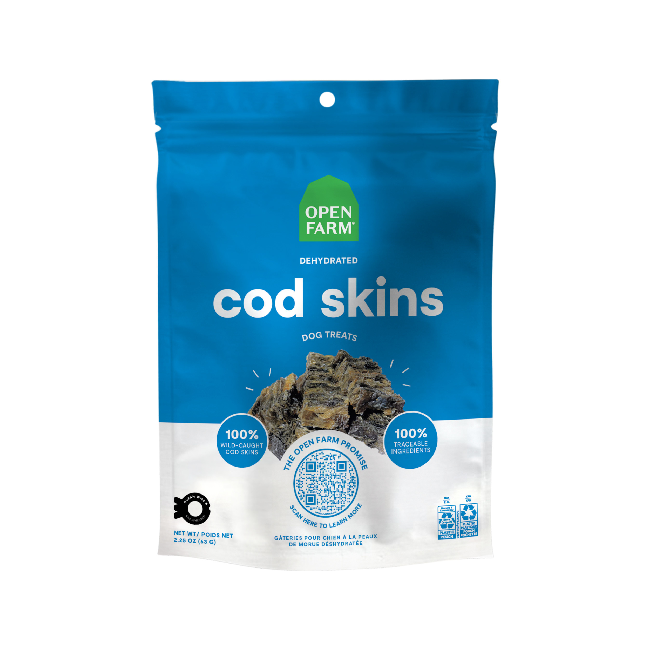 Open Farm-Dehydrated Grain-Free Cod Skins Dog Treats