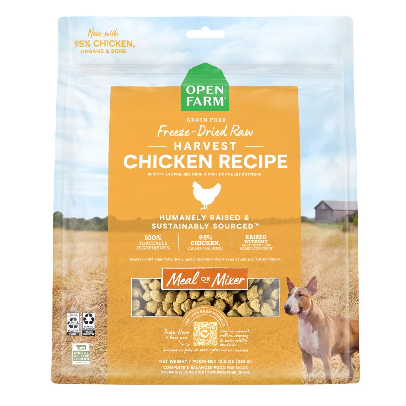 Open Farm-Grain Free Harvest Chicken Recipe Freeze Dried Raw Dog Food
