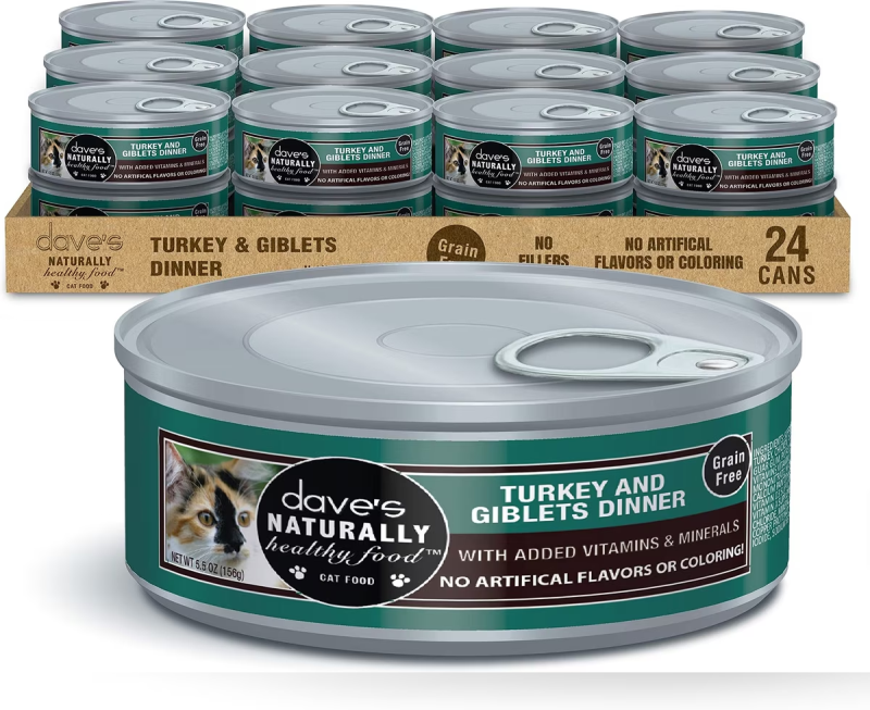 Dave's Pet Food-Naturally Healthy Turkey and Giblets Pate Dinner Canned Cat Food