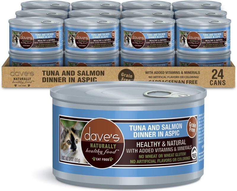 Dave's Pet Food-Naturally Healthy Tuna and Salmon Dinner in Aspic Canned Cat Food