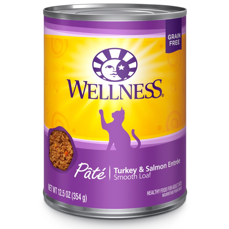 Wellness-Complete Health Natural Grain Free Turkey and Salmon Pate Wet Canned Cat Food