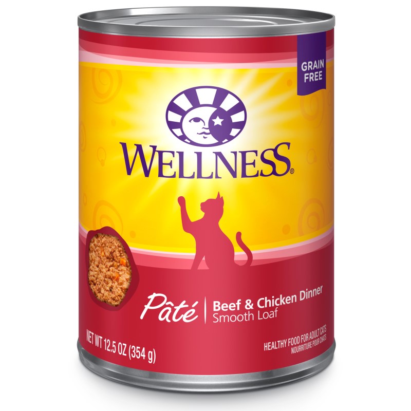 Wellness-Complete Health Natural Grain Free Beef and Chicken Pate Wet Canned Cat Food