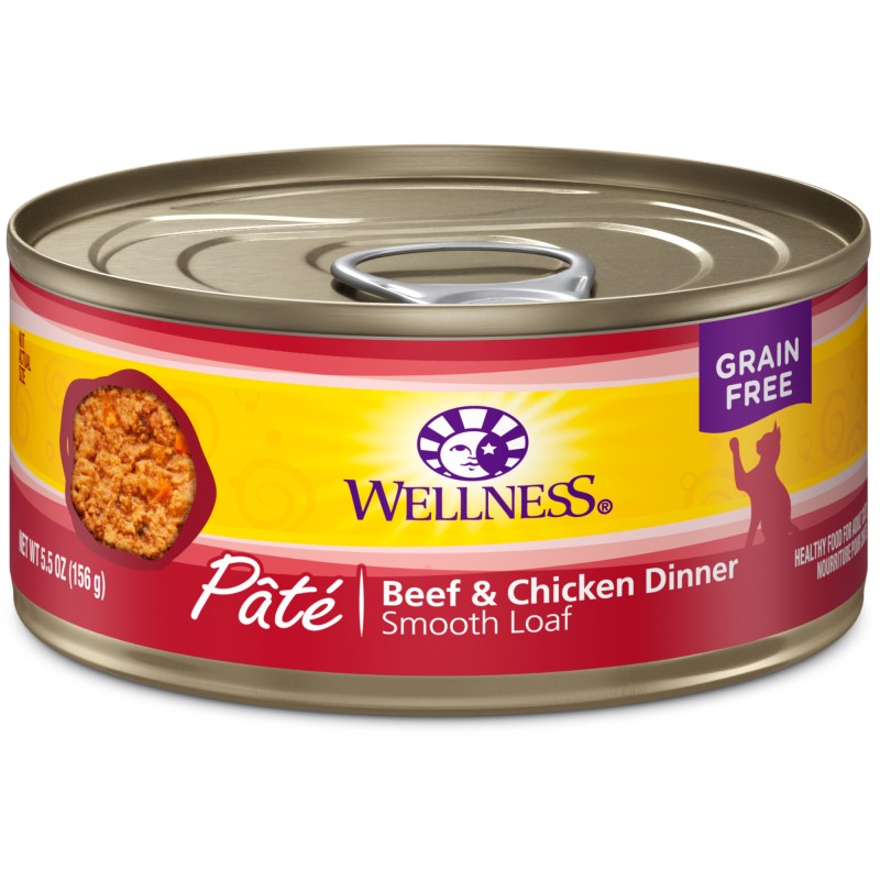 Wellness-Complete Health Natural Grain Free Beef and Chicken Pate Wet Canned Cat Food