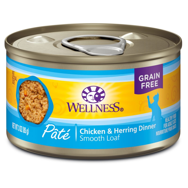 Wellness-Complete Health Natural Grain Free Chicken and Herring Pate Single Wet Canned Cat Food
