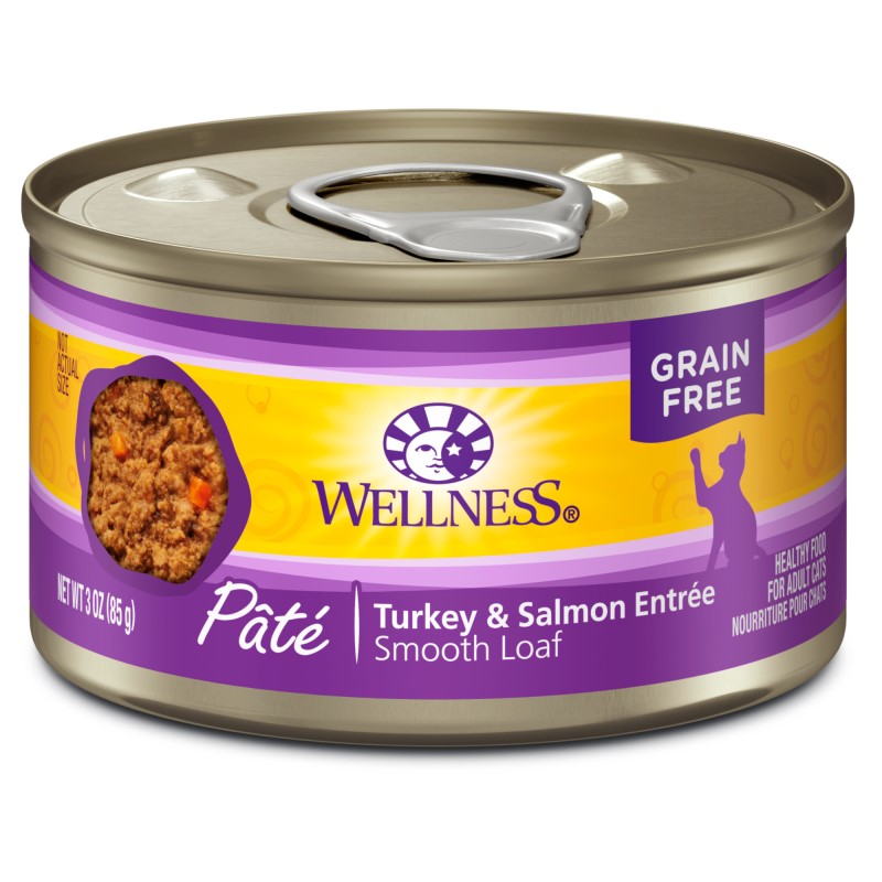 Wellness-Complete Health Natural Grain Free Turkey and Salmon Pate Wet Canned Cat Food