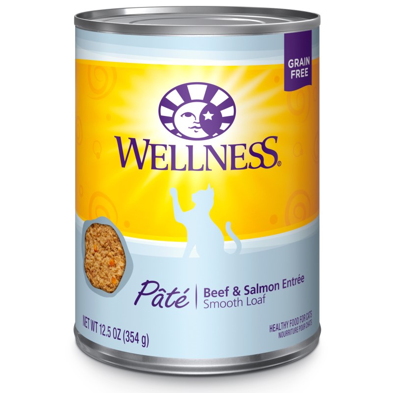 Wellness-Complete Health Grain Free Natural Beef and Salmon Recipe Canned Cat Food