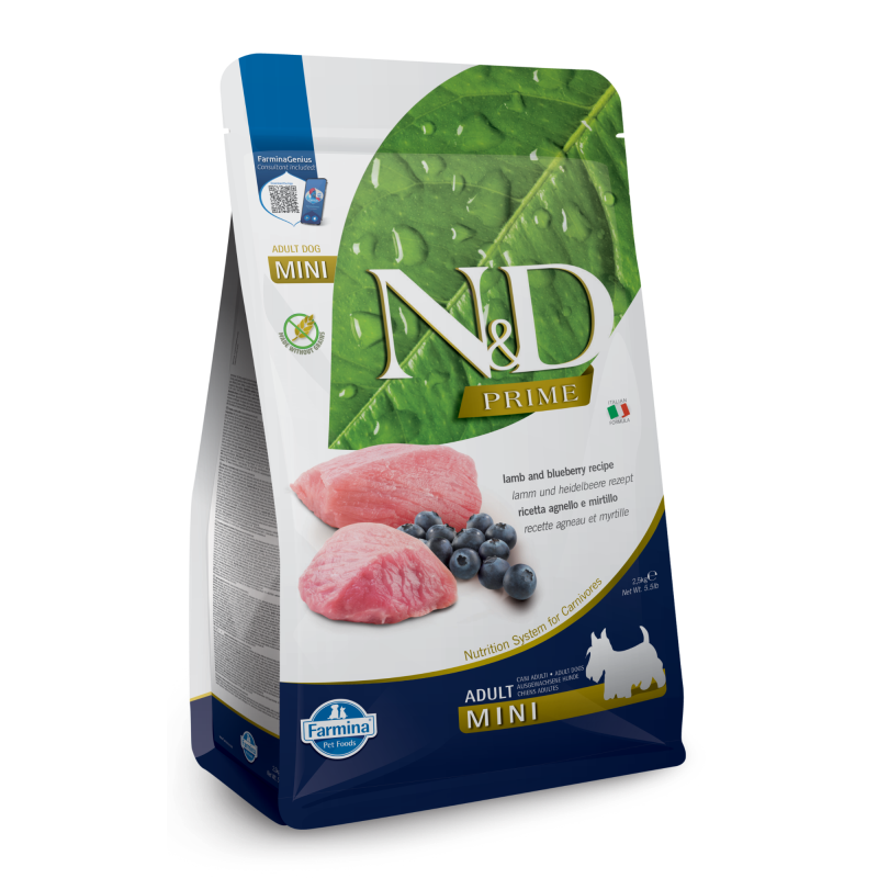 Farmina Pet Foods-N&D Prime Grain Free Lamb & Blueberry Mini Adult Dry Dog Food