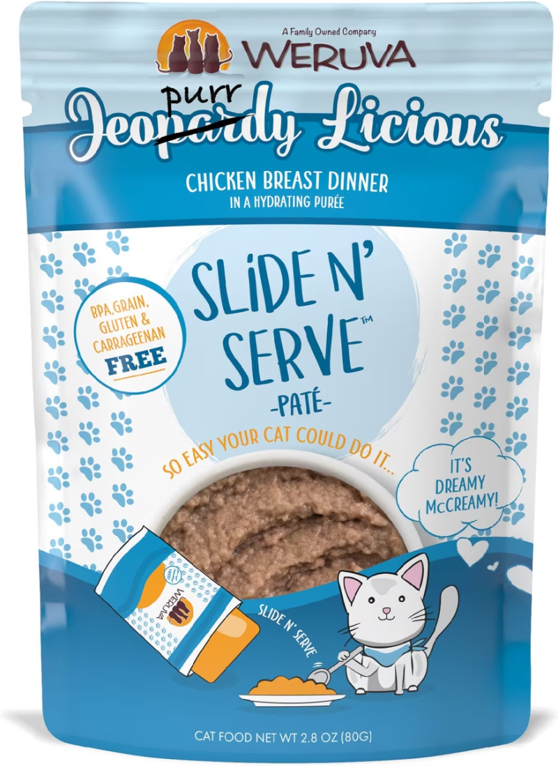 Weruva-Slide N' Serve Grain Free Jeopurrdy Licious Chicken Dinner Wet Cat Food Pouch