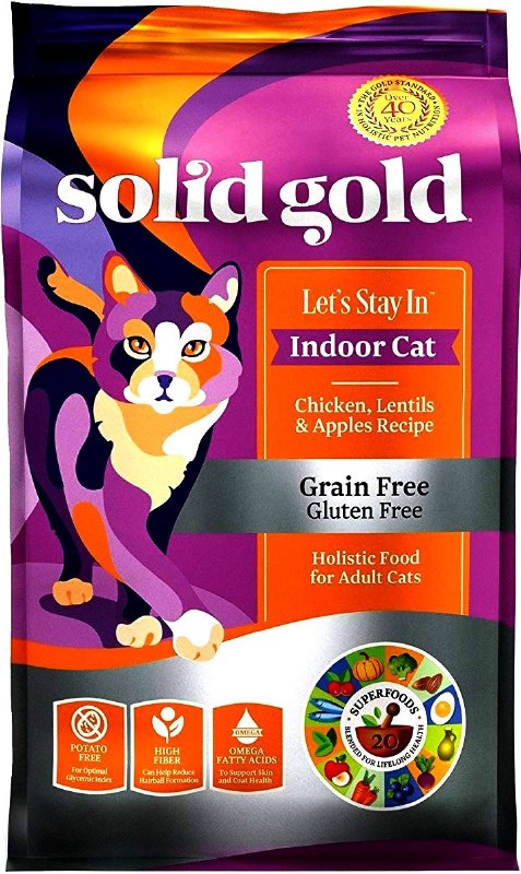 Solid Gold-Lets Stay In Indoor Cat Chicken Lentils & Apples Recipe Dry Cat Food