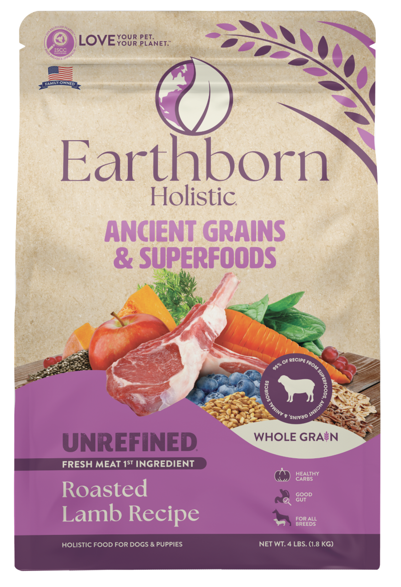 Earthborn Holistic-Unrefined Roasted Lamb with Ancient Grains & Superfoods Dry Dog Food