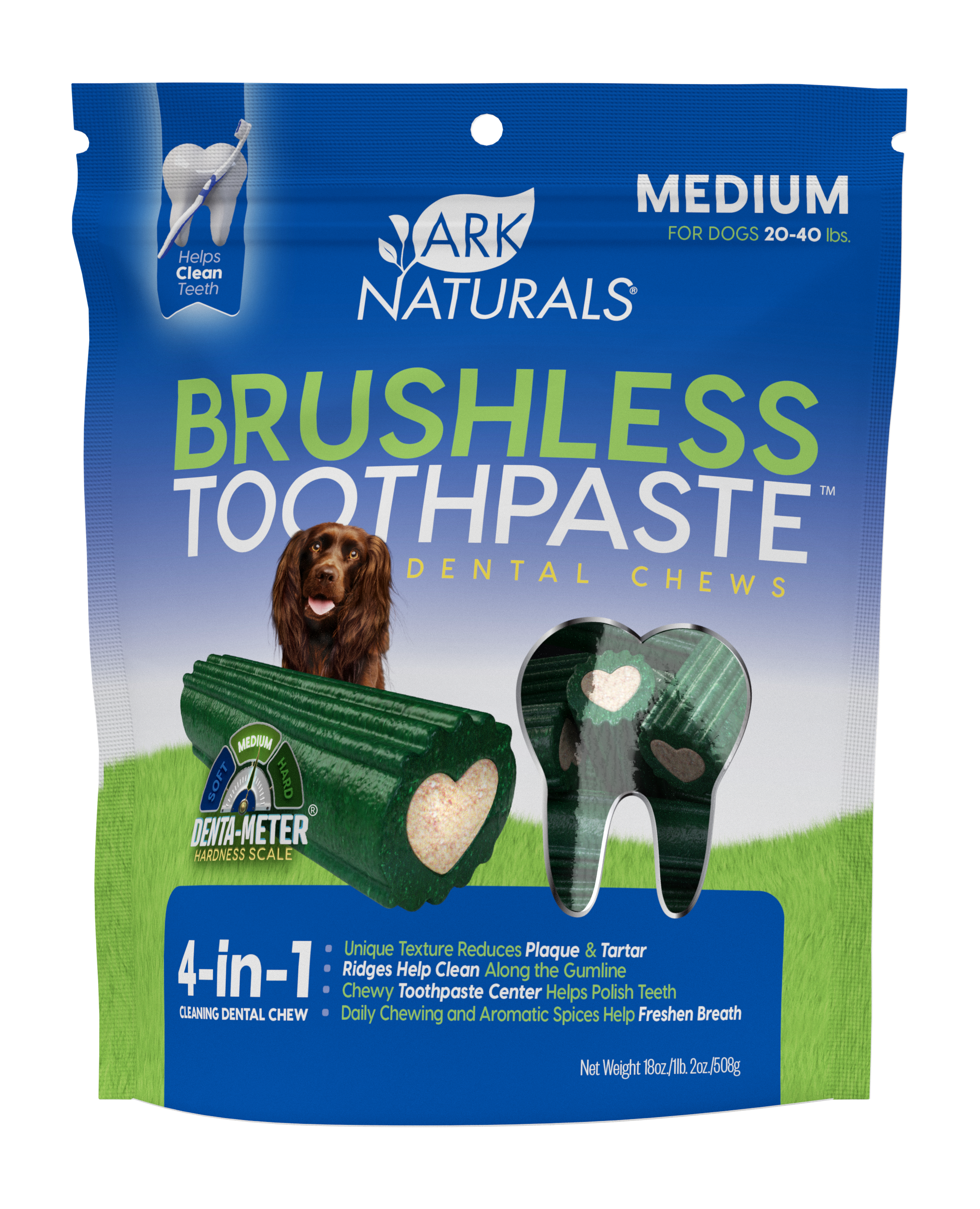 Ark Naturals-Brushless-Toothpaste Dental Chew for Medium Dogs