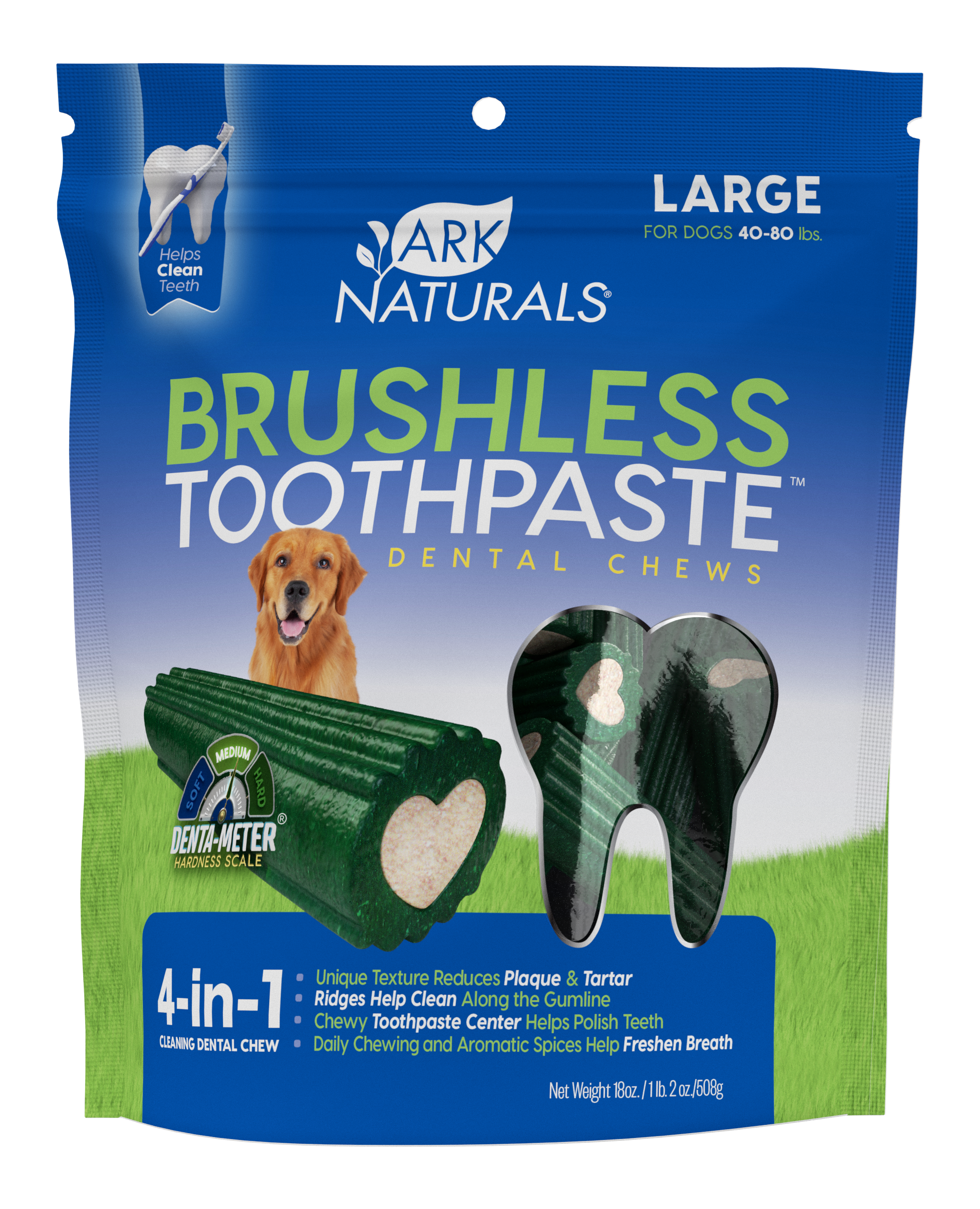 Ark Naturals-Brushless Toothpaste Large Dental Chews for Dogs