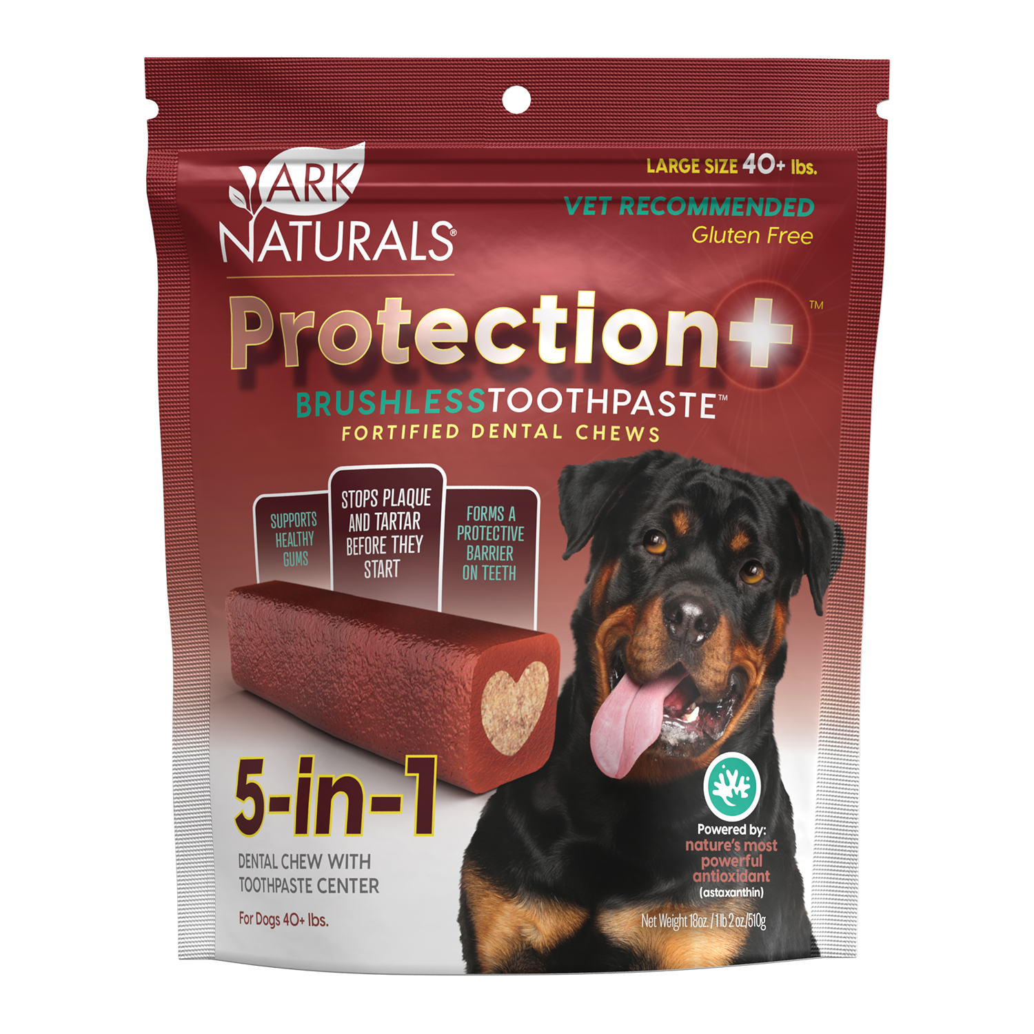 Ark Naturals-Protection  Brushless Toothpaste Dental Chews for Large Breed Dogs