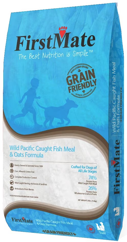 FirstMate-Grain Friendly Wild Pacific Caught Fish Meal & Oats Formula Dry Dog Food