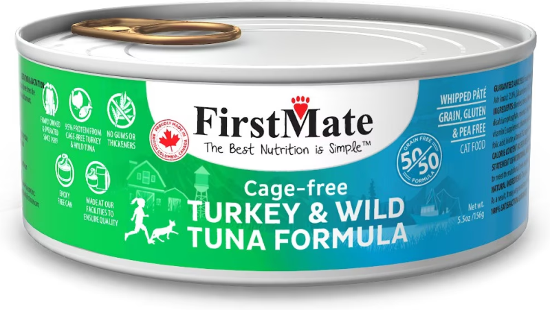 FirstMate-Cage-free Turkey & Wild Tuna 50/50 Formula for Cats