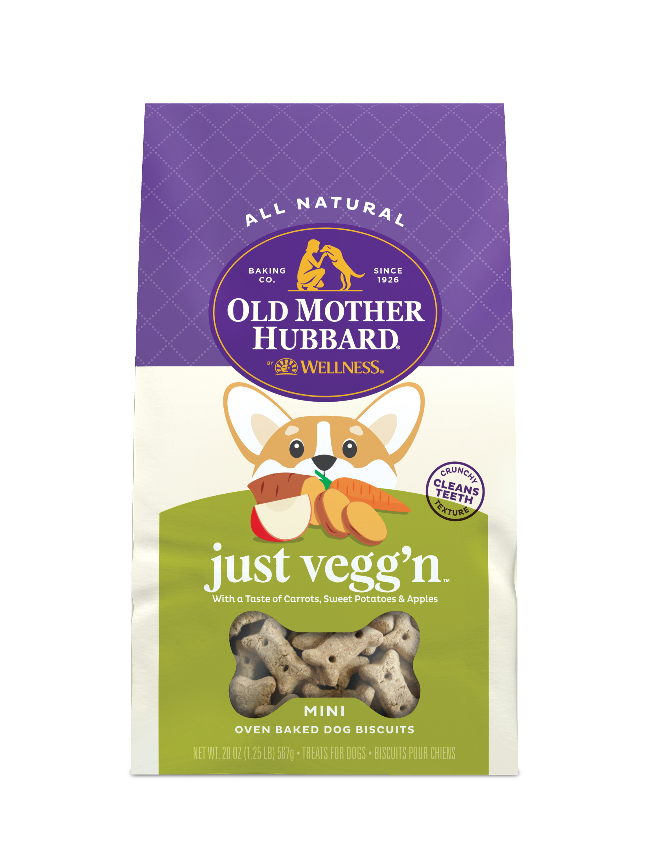 Old Mother Hubbard-Crunchy Classic Natural Just VeggN Mini Biscuits Dog Treats