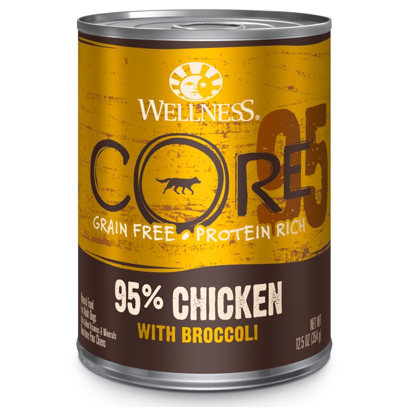 Wellness-CORE Grain Free Natural 95% Chicken with Broccoli Recipe Wet Canned Dog Food