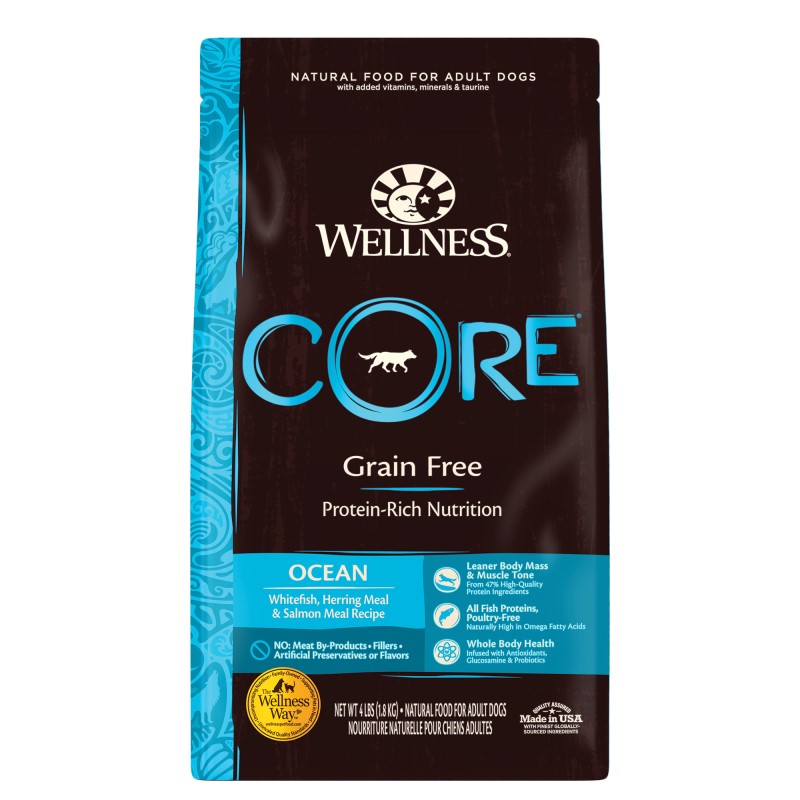 Wellness-CORE Natural Grain Free Ocean Whitefish, Herring & Salmon Recipe Dry Dog Food