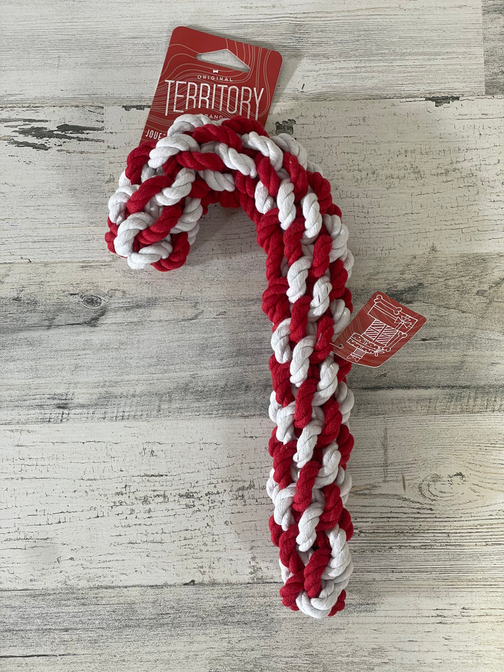 Territory-Candy Cane Rope Holiday Dog Toy