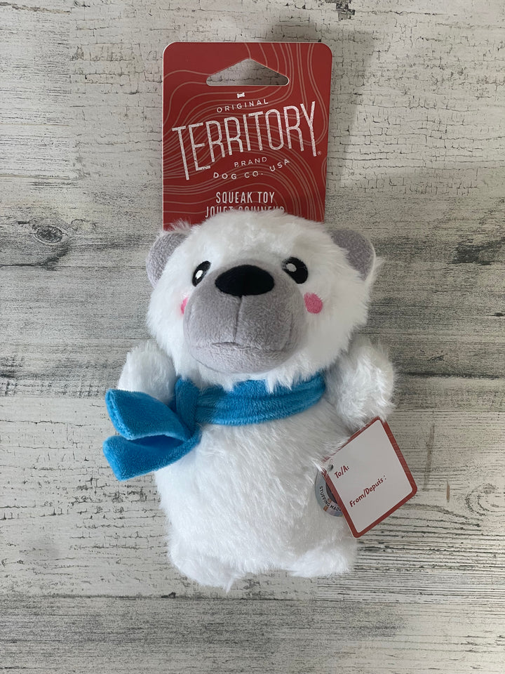 Territory-Squeaky Polar Bear Plush Holiday Dog Toy
