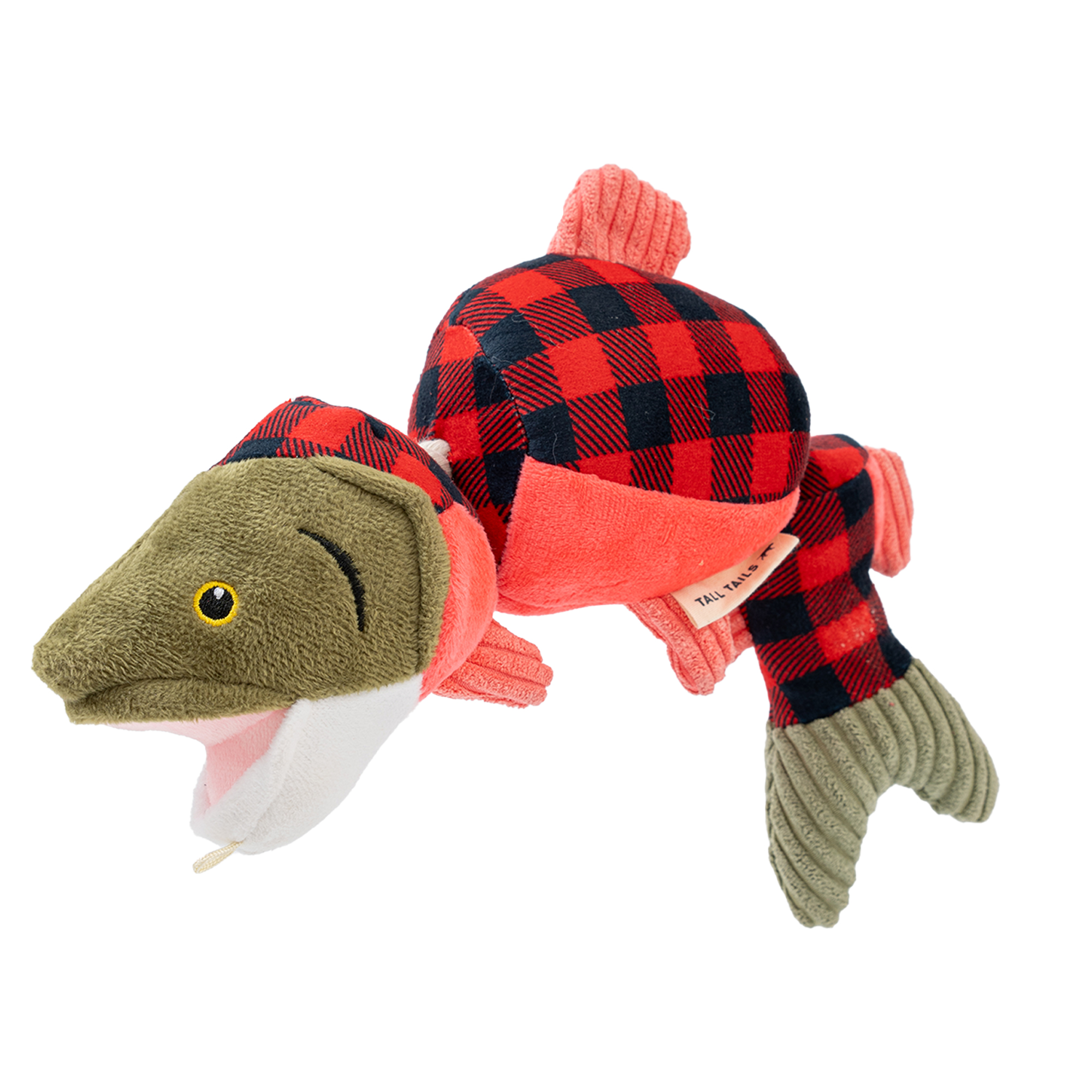 Tall Tails-Jointed Shake Play Salmon Holiday Toy for Dogs