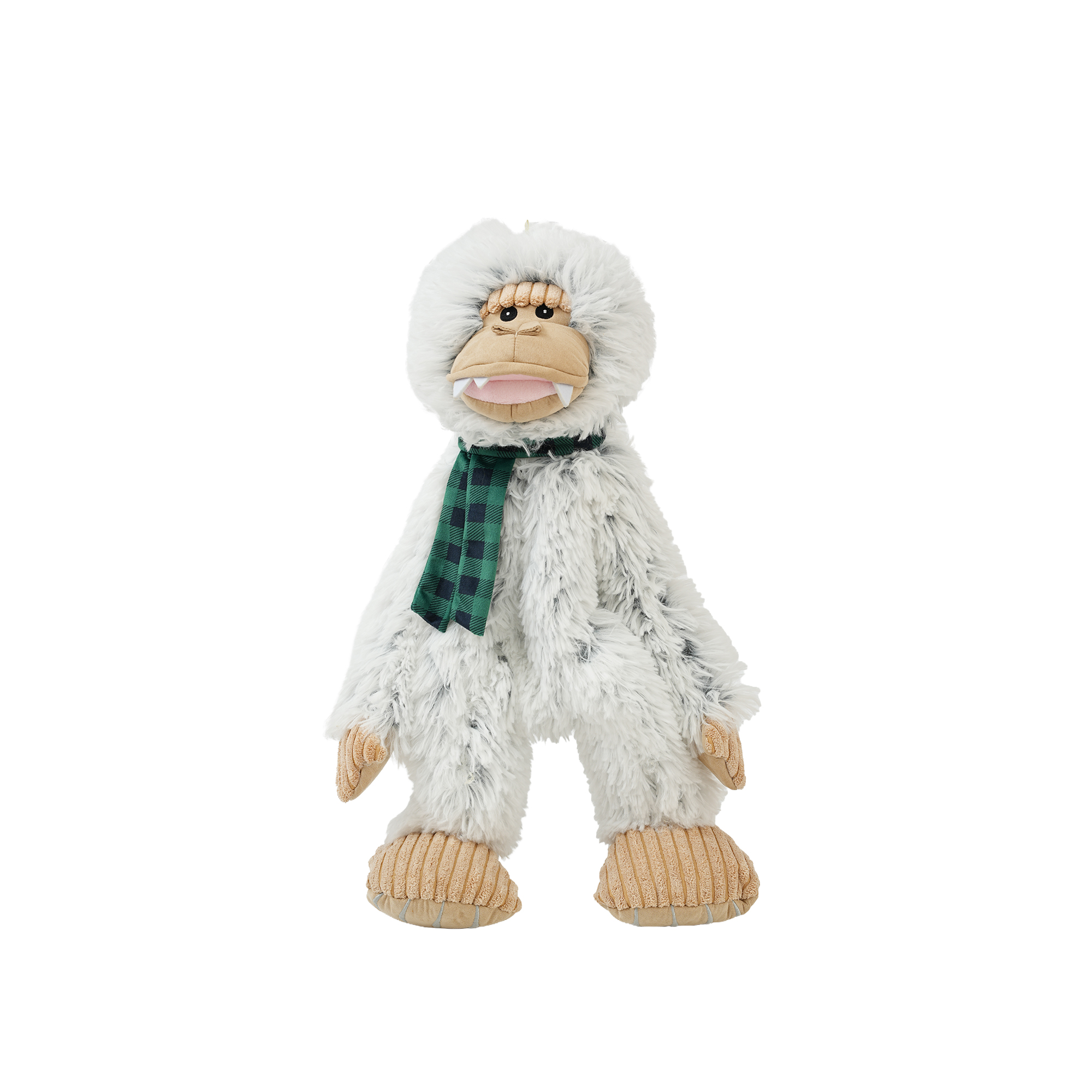 Tall Tails-Stuffless Yeti with Scarf Squeaker Holiday Toy for Dogs