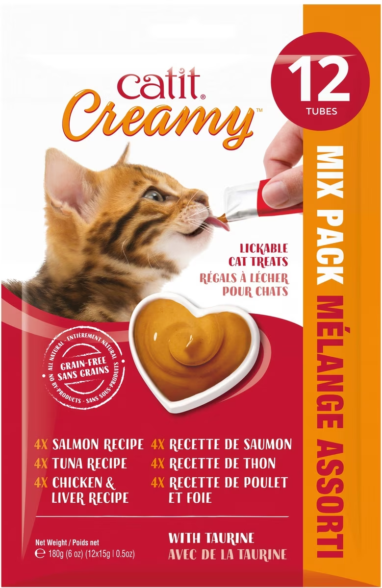 Catit-Creamy Grain-Free Lickable Cat Treats Variety Pack