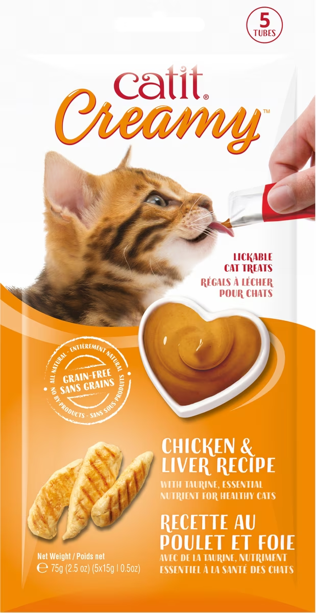 Catit-Creamy Chicken & Liver Grain-Free Lickable Cat Treats