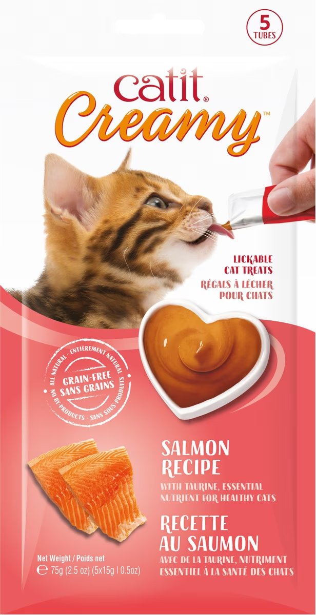 Catit-Creamy Salmon Grain-Free Lickable Cat Treats