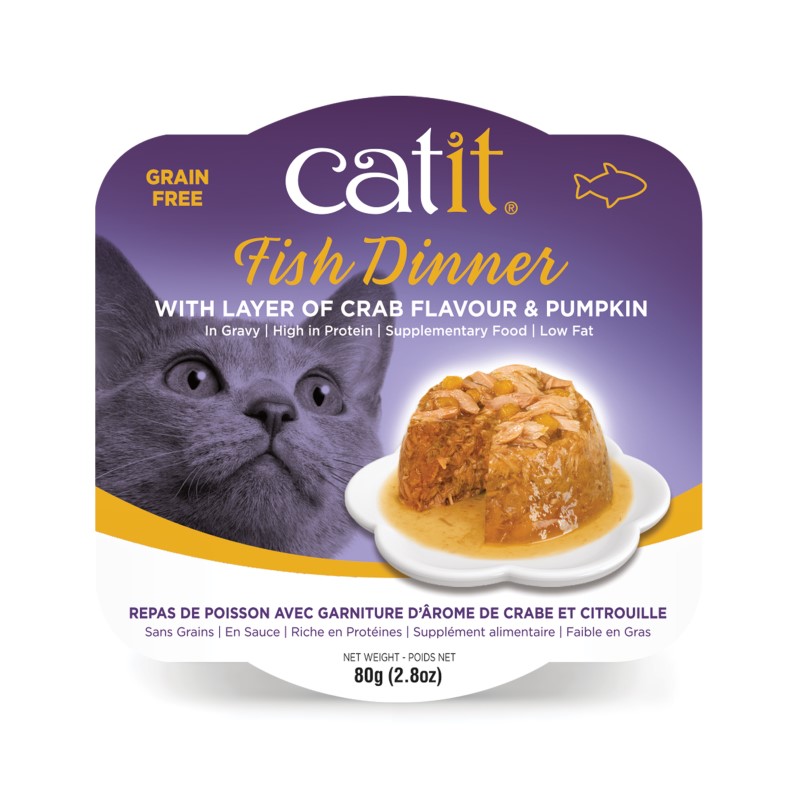 Catit-Fish Dinner with Crab Flavor & Pumpkin Grain Free Wet Cat Food