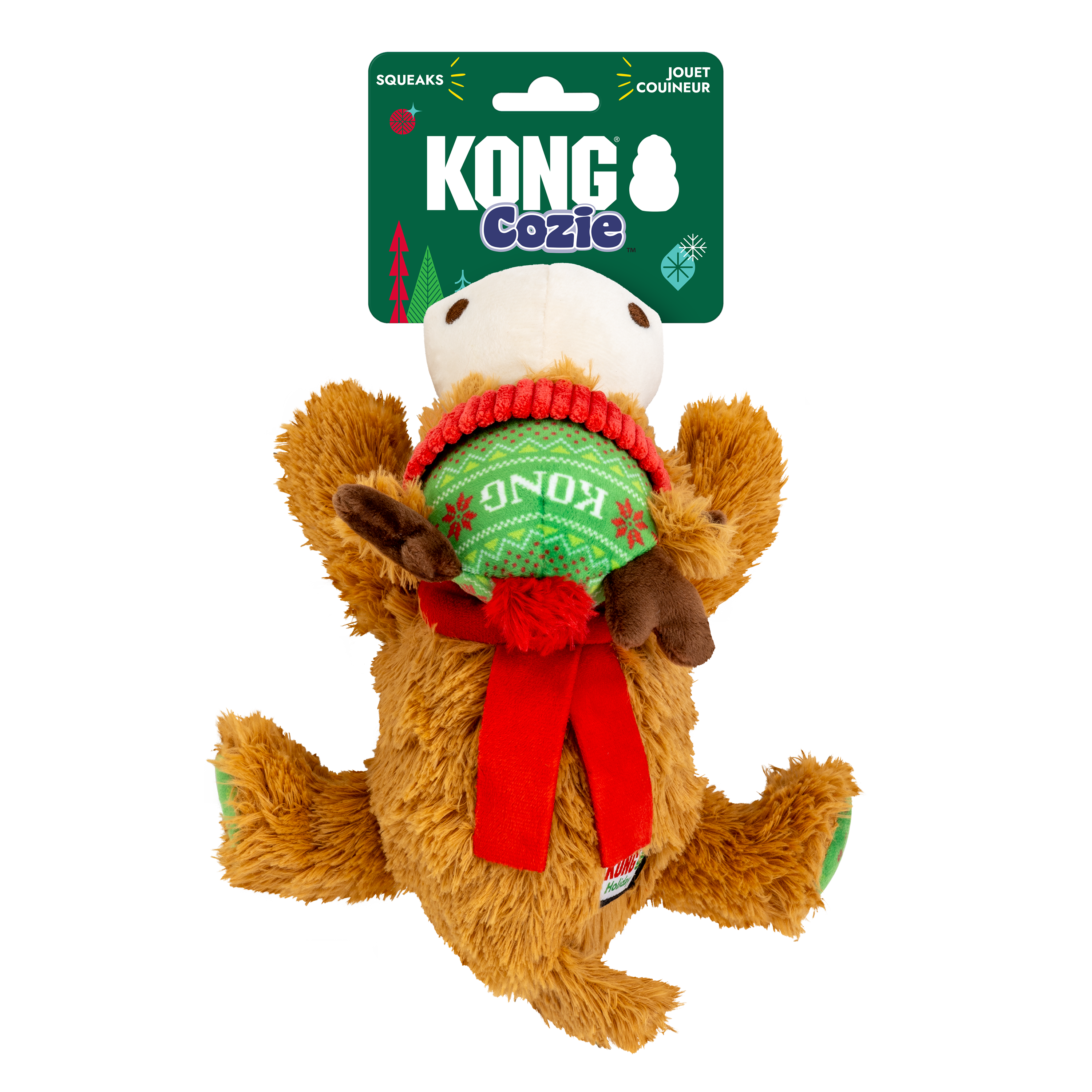 Kong-Cozie Reindeer Holiday Toy for Dogs
