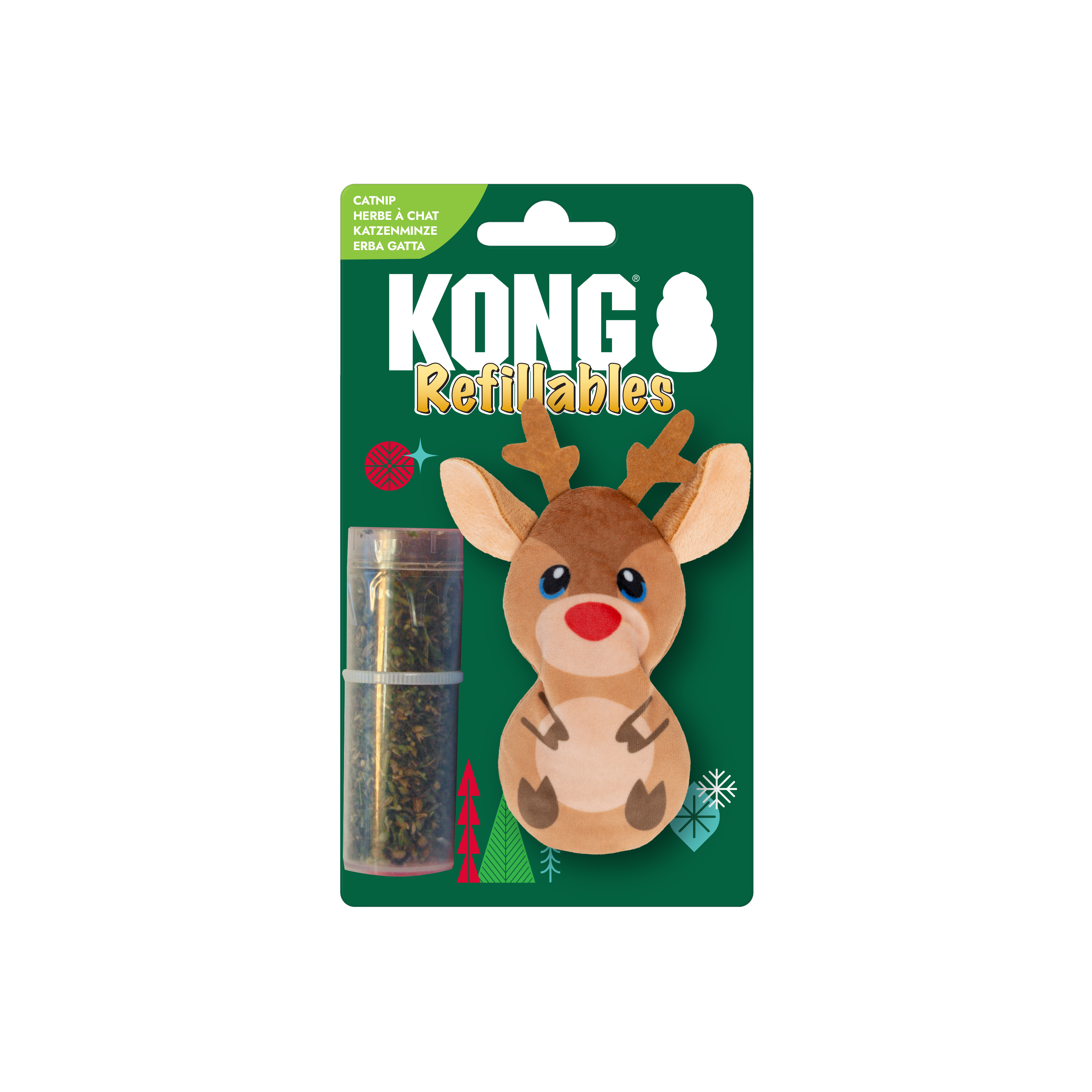 Kong-Reindeer Refill Holiday Toy for Cats