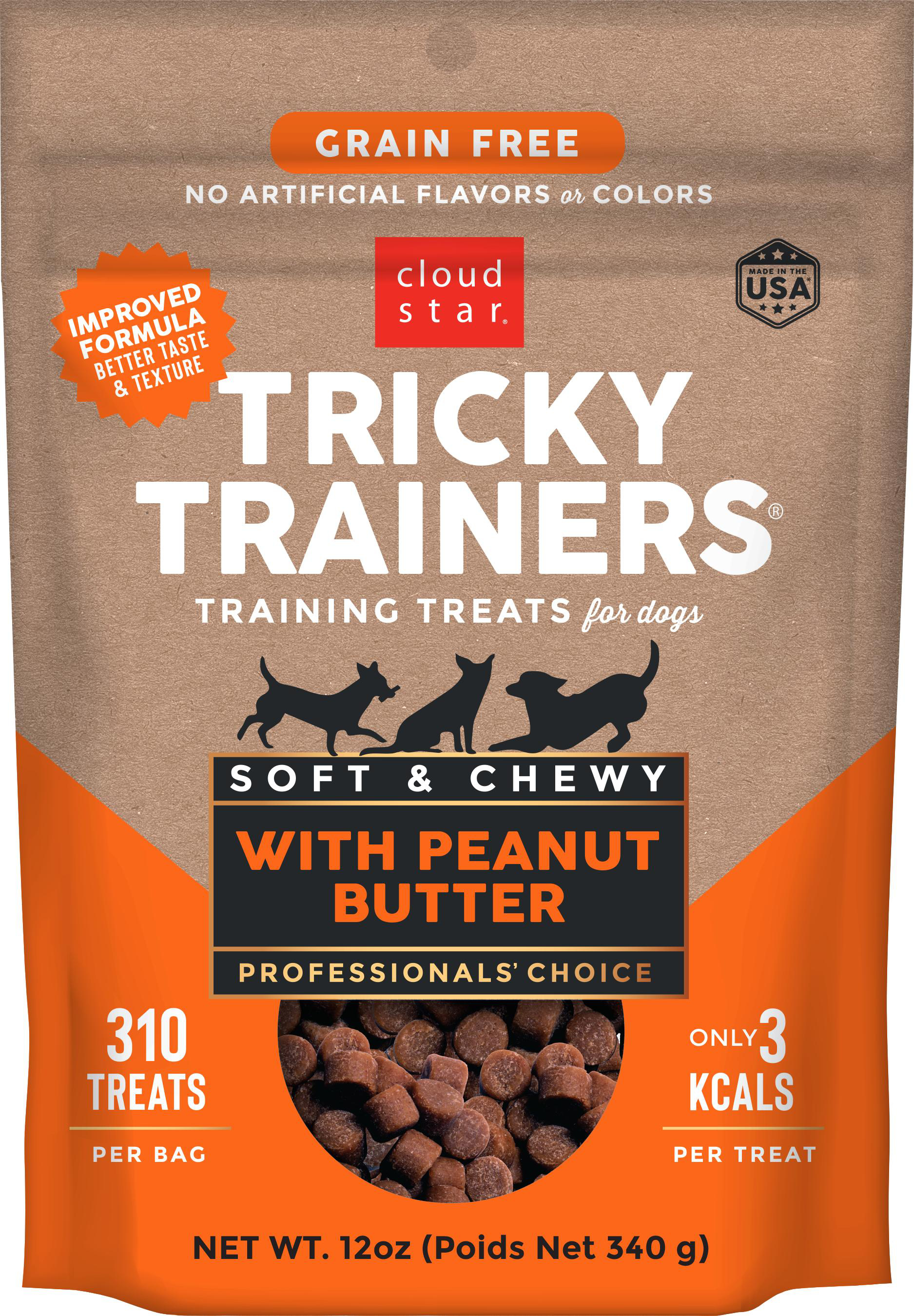 Cloud Star-Tricky Trainers Grain Free Soft & Chewy with Peanut Butter Dog Treats