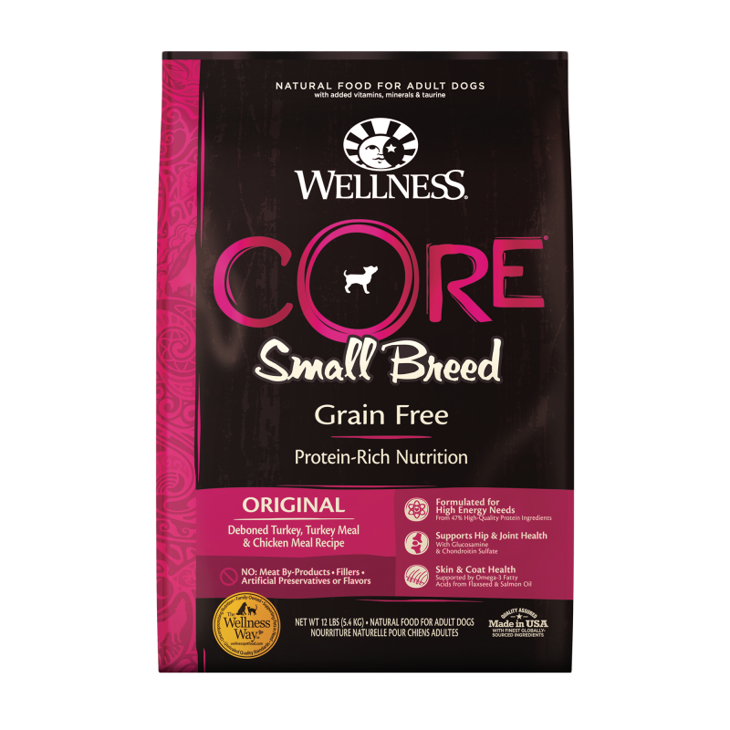 Wellness-CORE Grain Free Natural Small Breed Health Turkey and Chicken Recipe Dry Dog Food