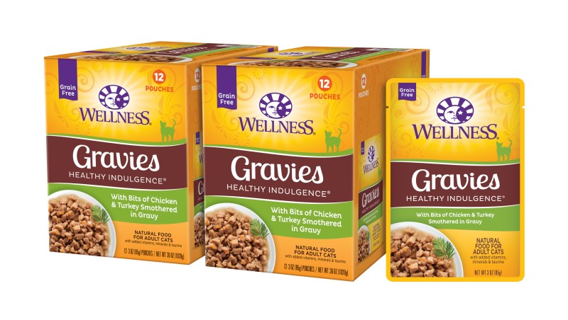 Wellness-Healthy Indulgence Natural Grain Free Gravies with Chicken and Turkey in Gravy Cat Food Pouch