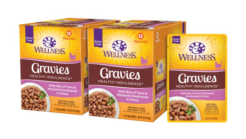 Wellness-Healthy Indulgence Natural Grain Free Gravies with Tuna and Mackerel in Gravy Cat Food Pouch