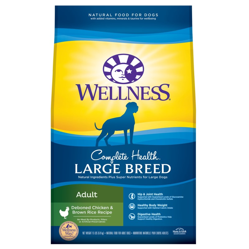 Wellness-Complete Health Natural Large Breed Adult Chicken and Brown Rice Recipe Dry Dog Food