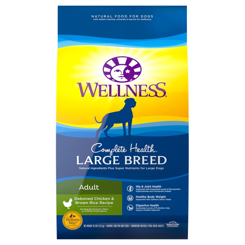 Wellness-Complete Health Natural Large Breed Adult Chicken and Brown Rice Recipe Dry Dog Food