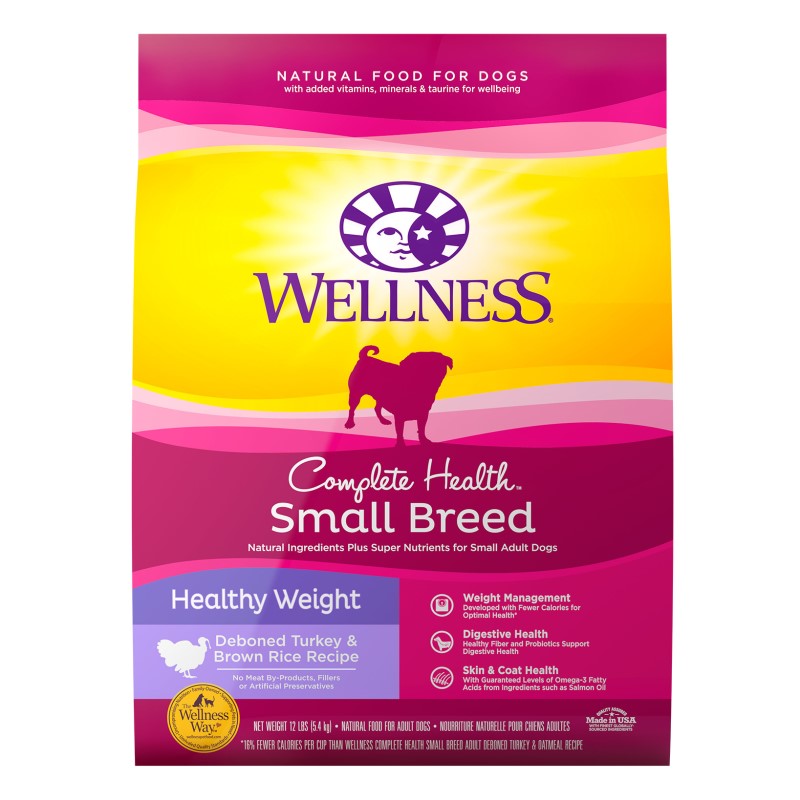 Wellness-Complete Health Natural Small Breed Healthy Weight Turkey and Brown Rice Recipe Dry Dog Food