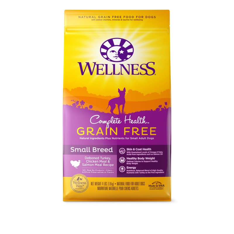 Wellness-Complete Health Grain Free Small Breed Deboned Turkey, Chicken Meal and Salmon Meal Recipe Dry Dog Food