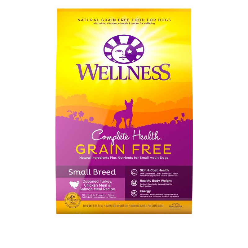 Wellness-Complete Health Grain Free Small Breed Deboned Turkey, Chicken Meal and Salmon Meal Recipe Dry Dog Food